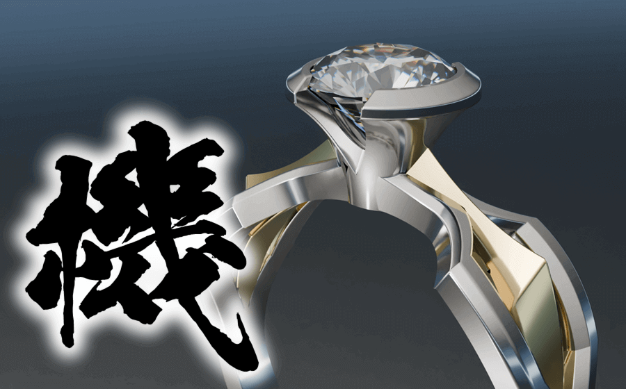 1ctダイヤモンド　ロボット系のリング